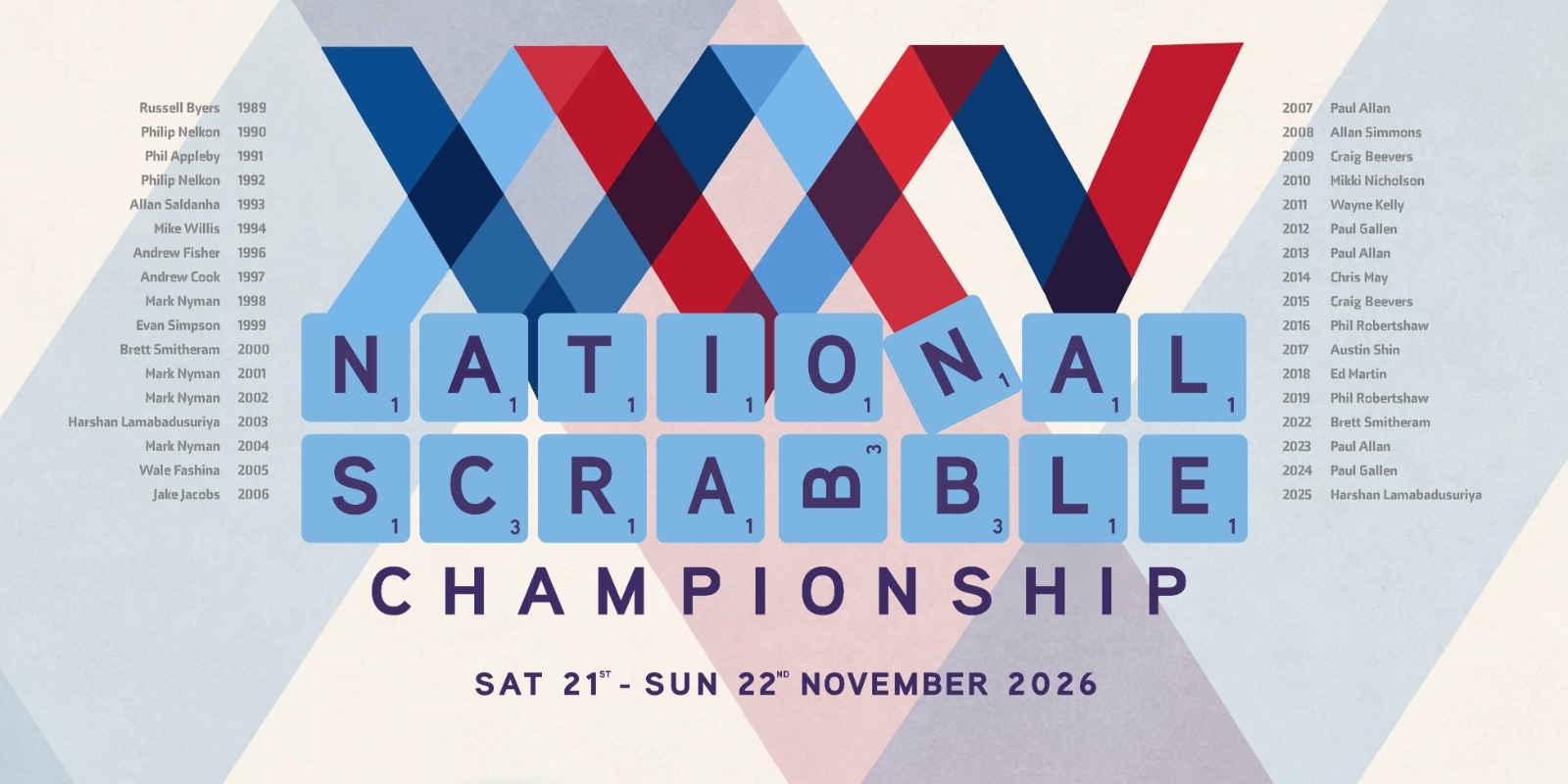 National Scrabble Championship 2026 promotional poster