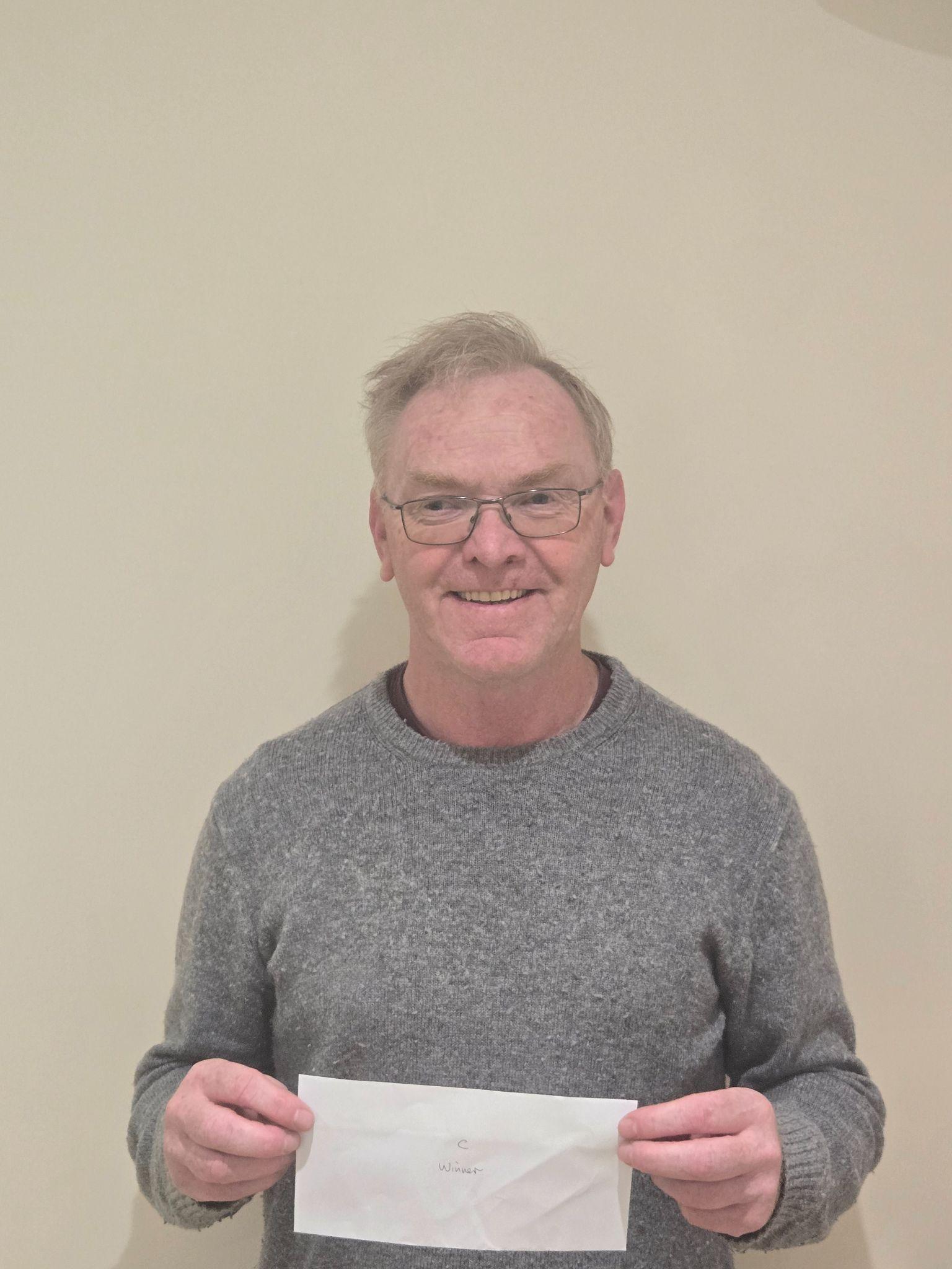 Steven Morrice with his Division C prize at Milton of Campsie